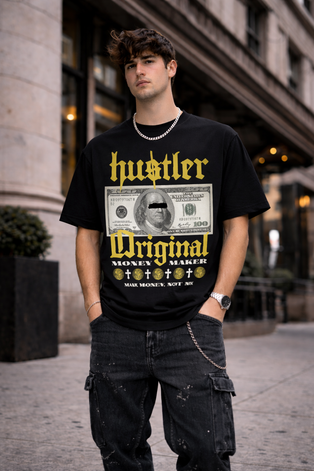Мъжка овърсайз тениска Hustler Original – streetwear  | Brave88