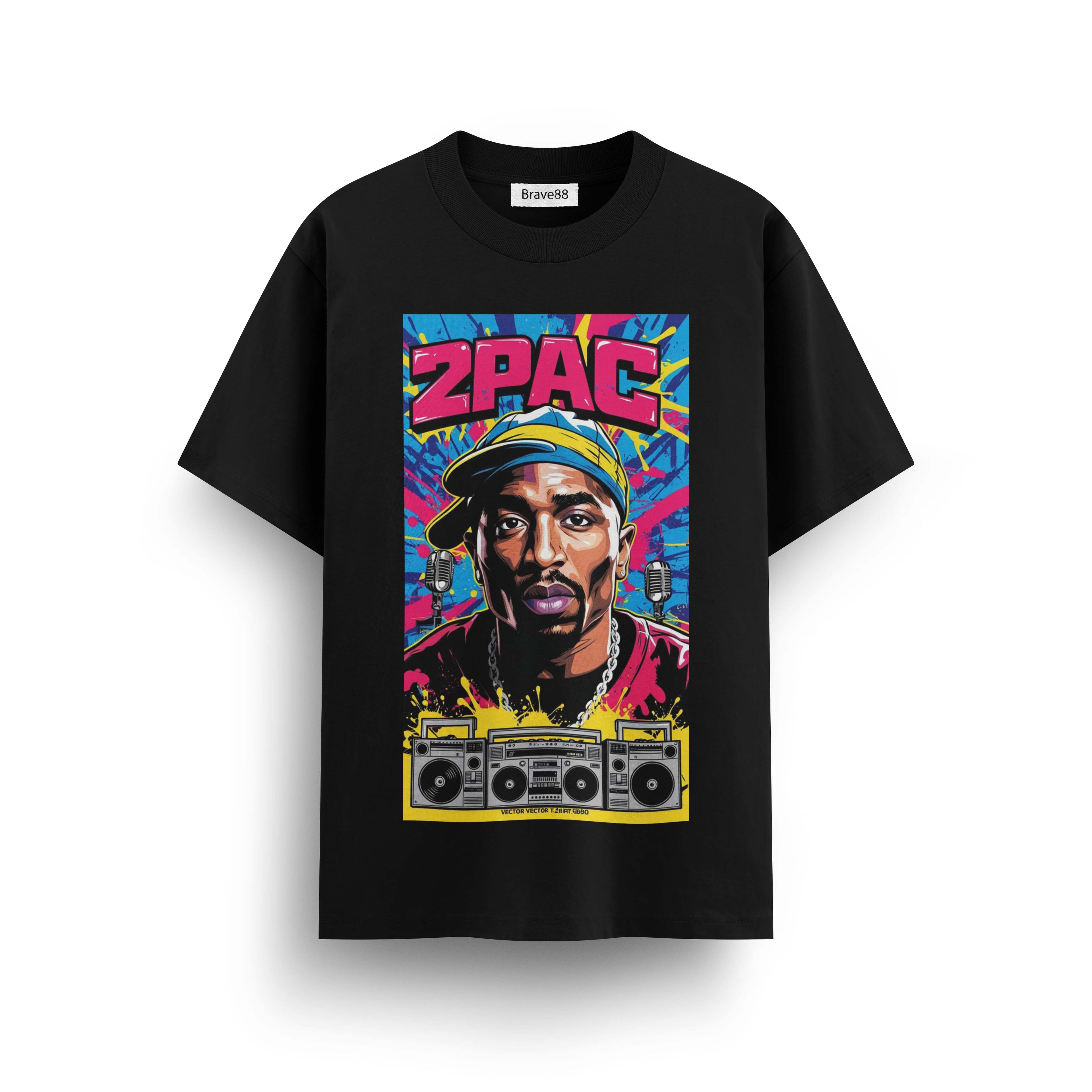 Мъжка овърсайз тениска BRAVE – SHAKUR vibe– streetwear  | Brave88 (Копие)