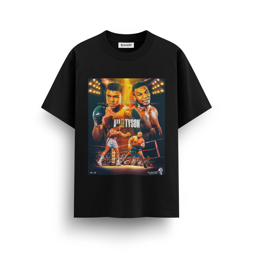 Мъжка овърсайз тениска BRAVE – Ali vs Tyson Boxing Legends streetwear  | Brave88