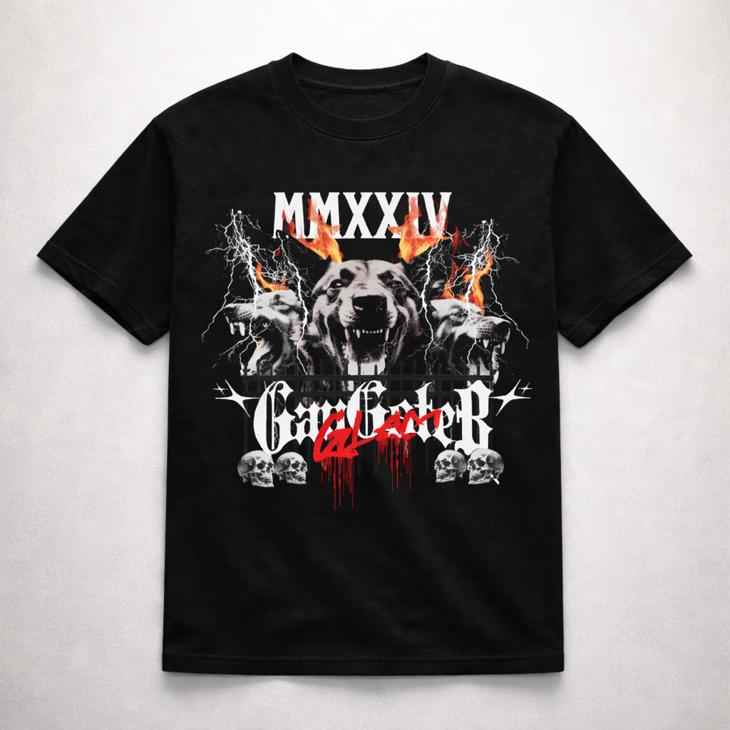 Мъжка овърсайз тениска  Dog Gang с streetwear принт | Brave88