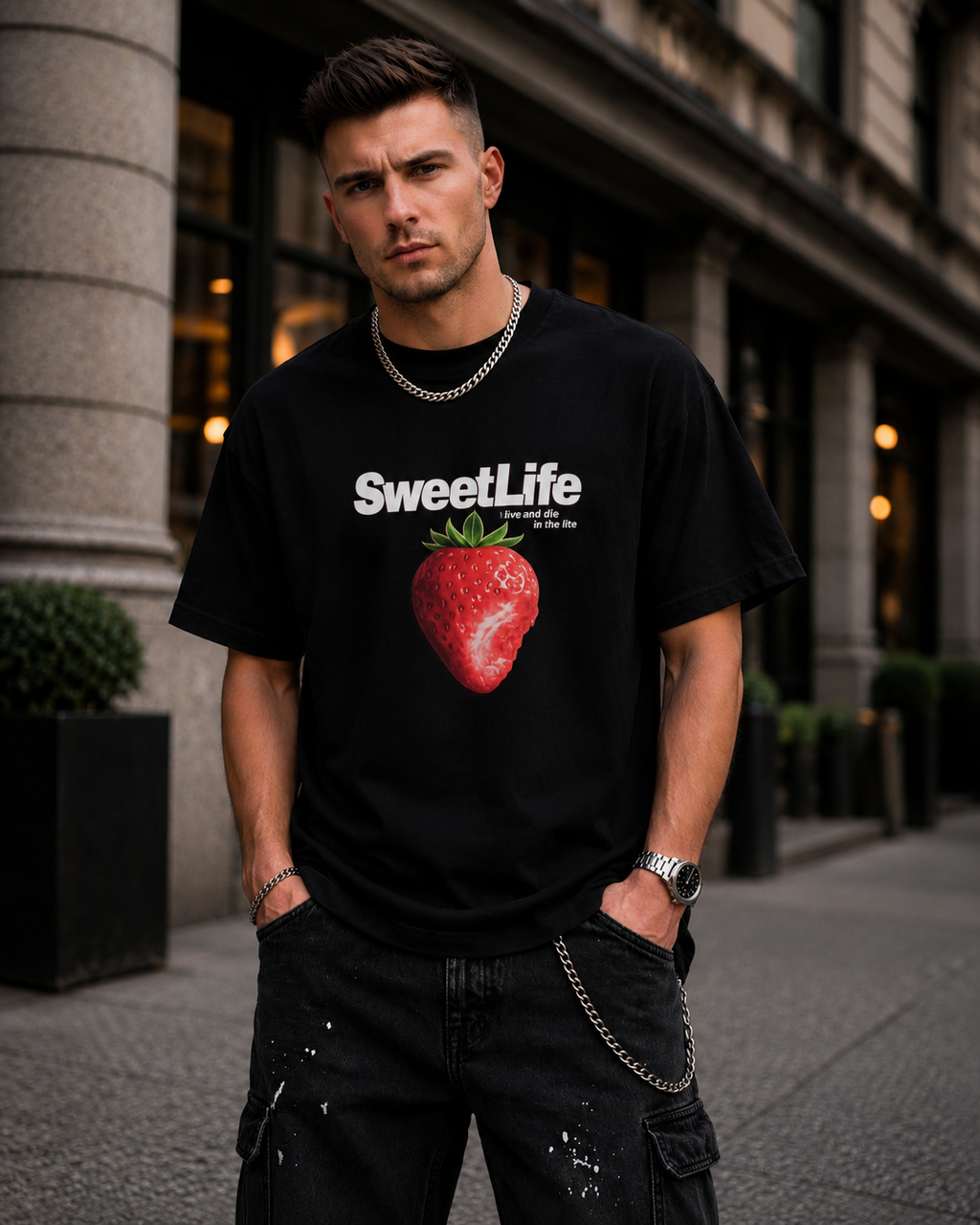 Мъжка овърсайз тениска Sweet Life – streetwear  | Brave88