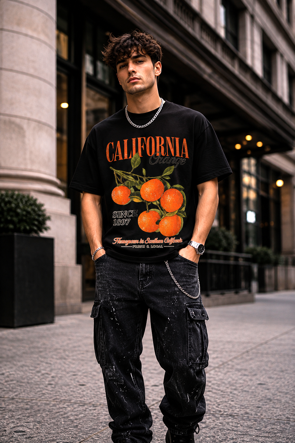 Мъжка овърсайз тениска Vintage California– streetwear  | Brave88