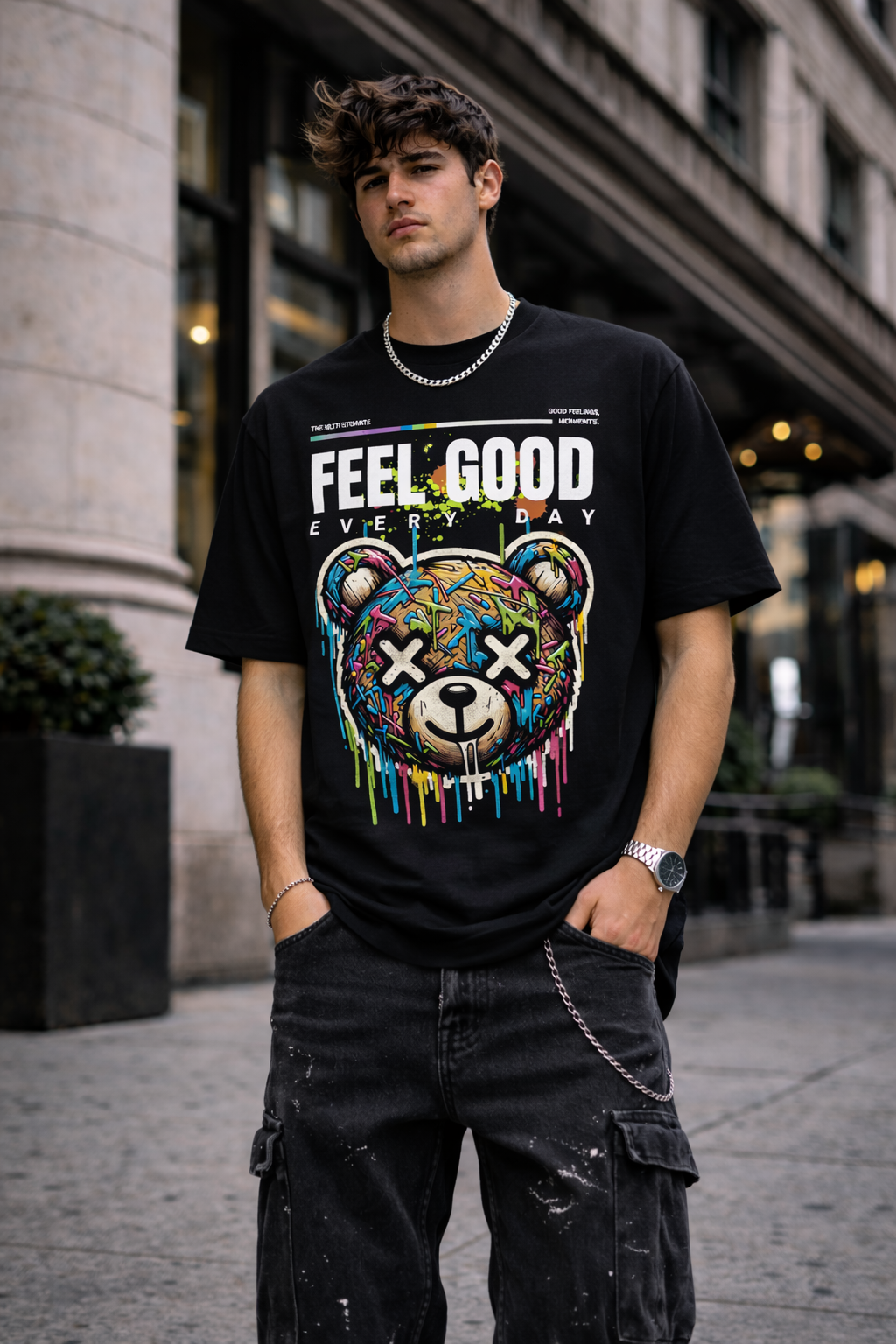 Мъжка овърсайз тениска Feel Good Every Day | Brave88