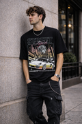 Мъжка овърсайз тениска Midnight Racer – streetwear  | Brave88