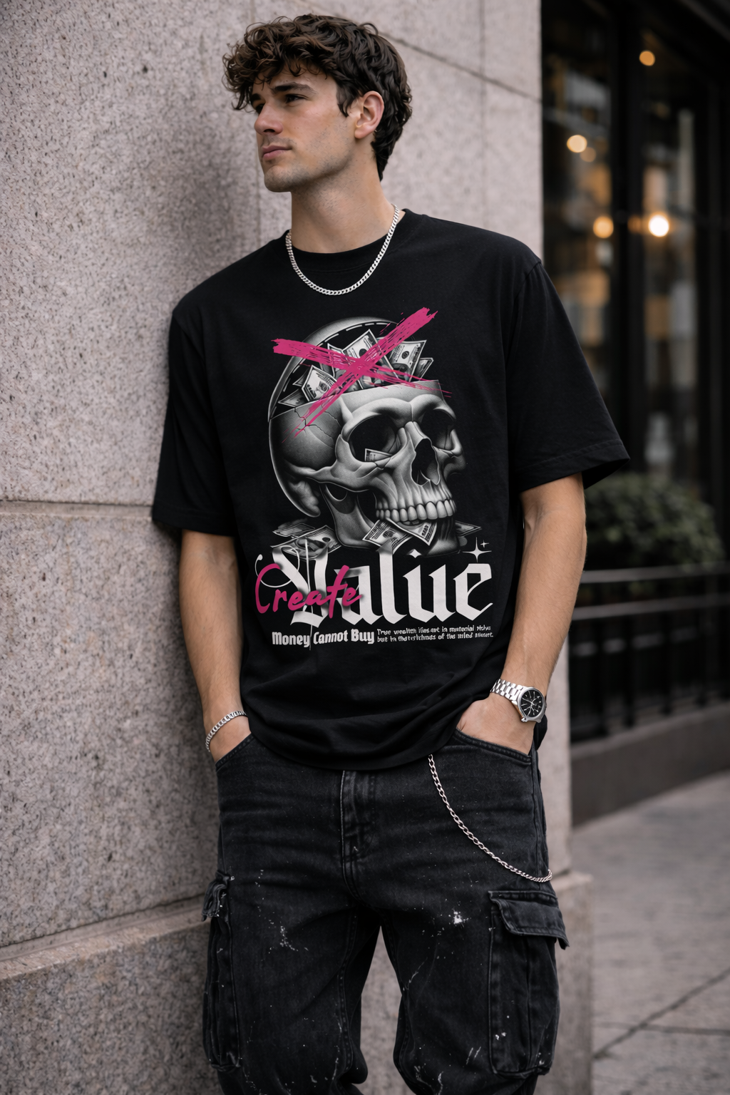 Мъжка овърсайз тениска Real Value – streetwear  | Brave88
