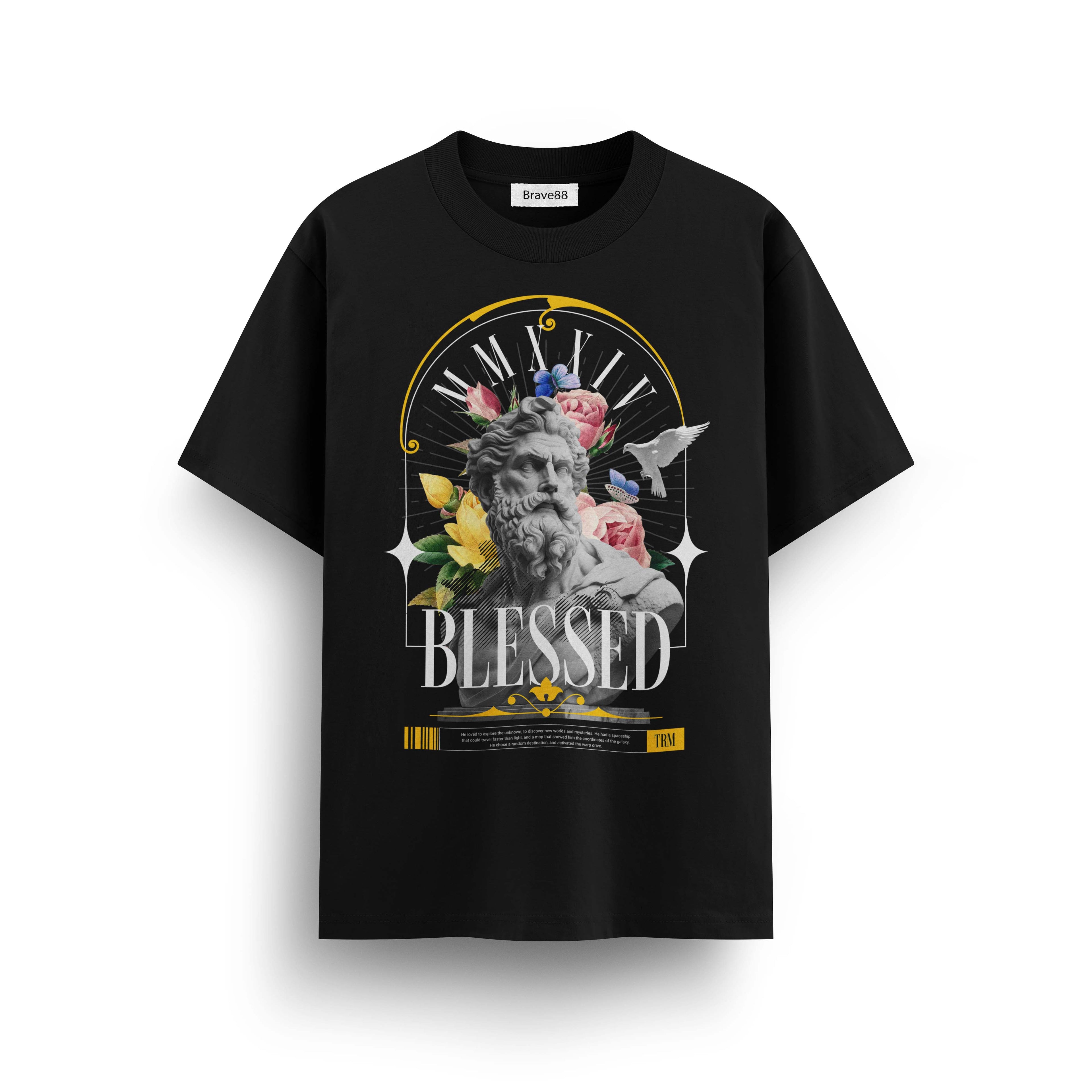 Мъжка овърсайз тениска Blessed Mind  – streetwear  | Brave88
