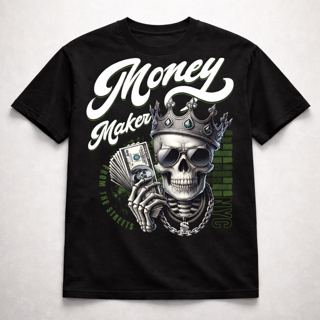 Мъжка овърсайз тениска Money Maker - streetwear |  Brave88