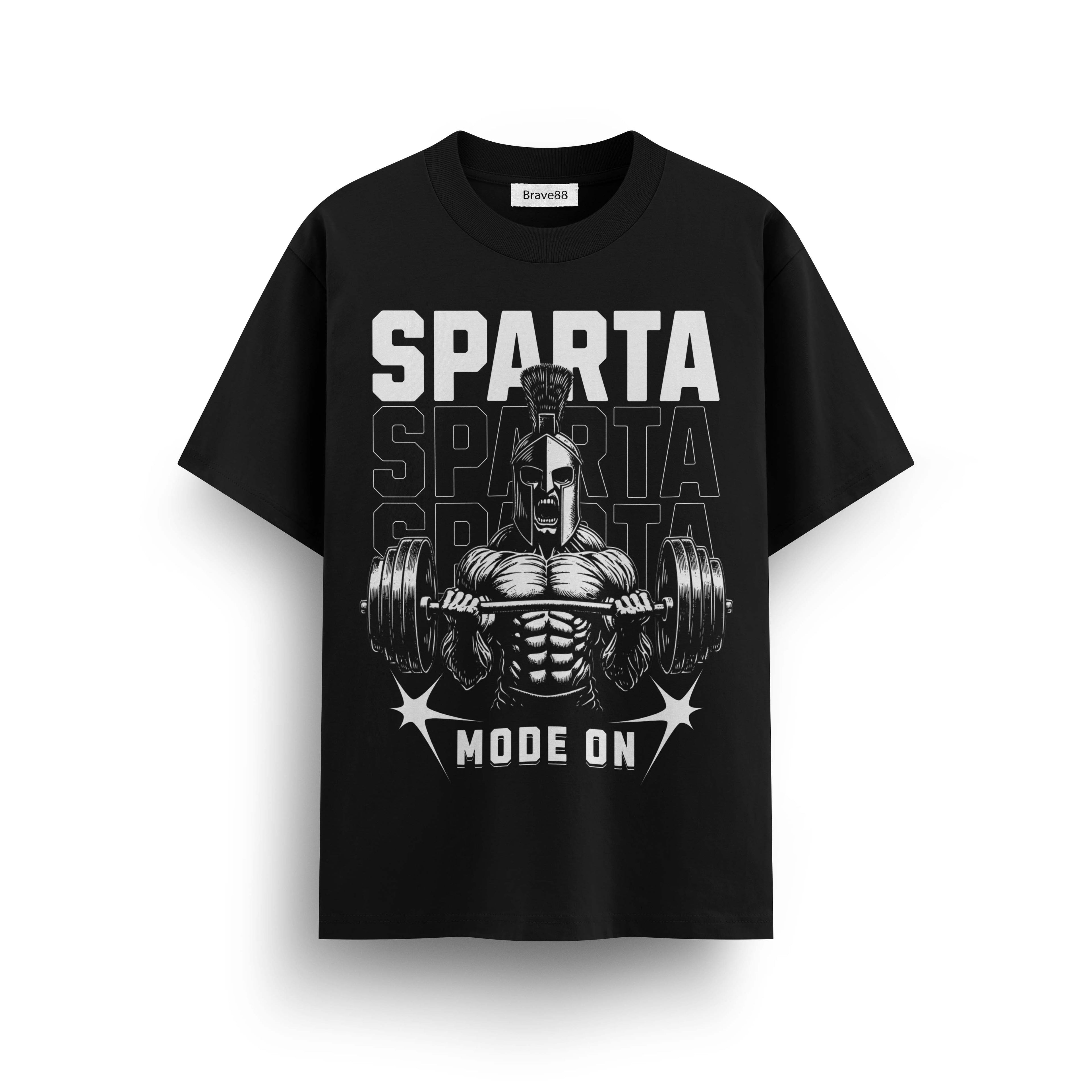 Мъжка овърсайз тениска Spartan Strengt – streetwear  | Brave88