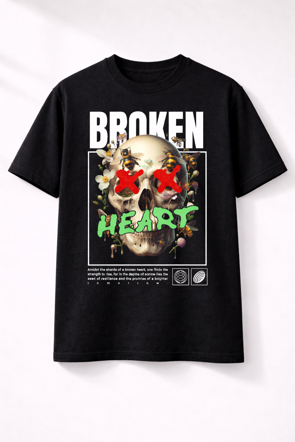 Мъжка овърсайз тениска Broken Heart - streetwear |  Brave88