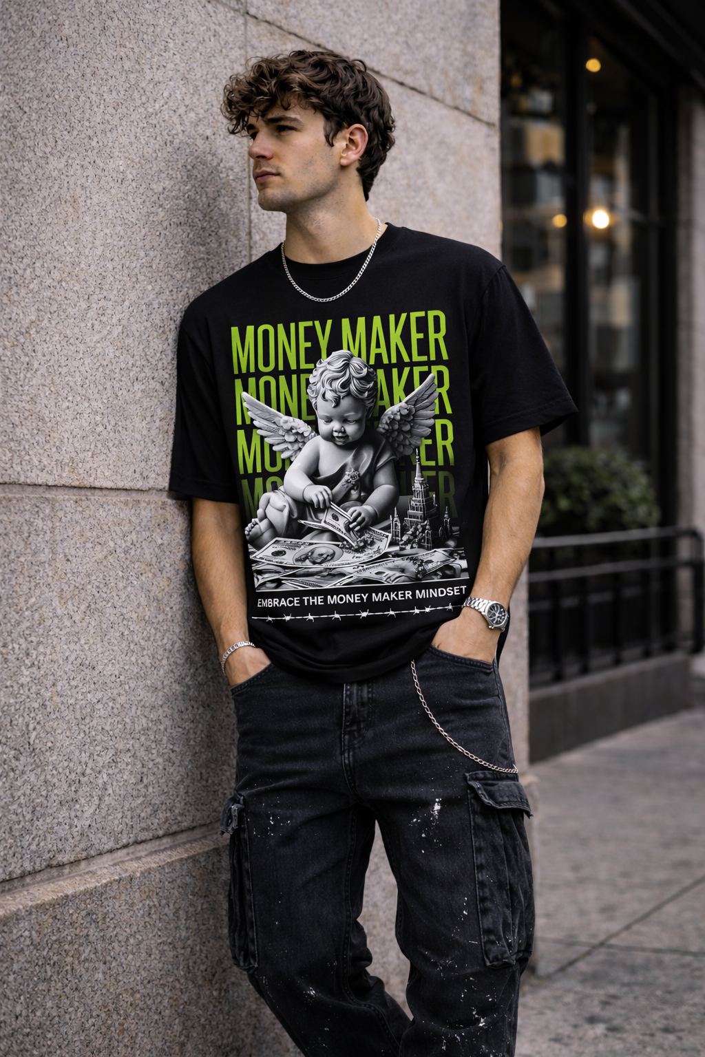Мъжка овърсайз тениска Money Maker – streetwear  | Brave88 (Копие)
