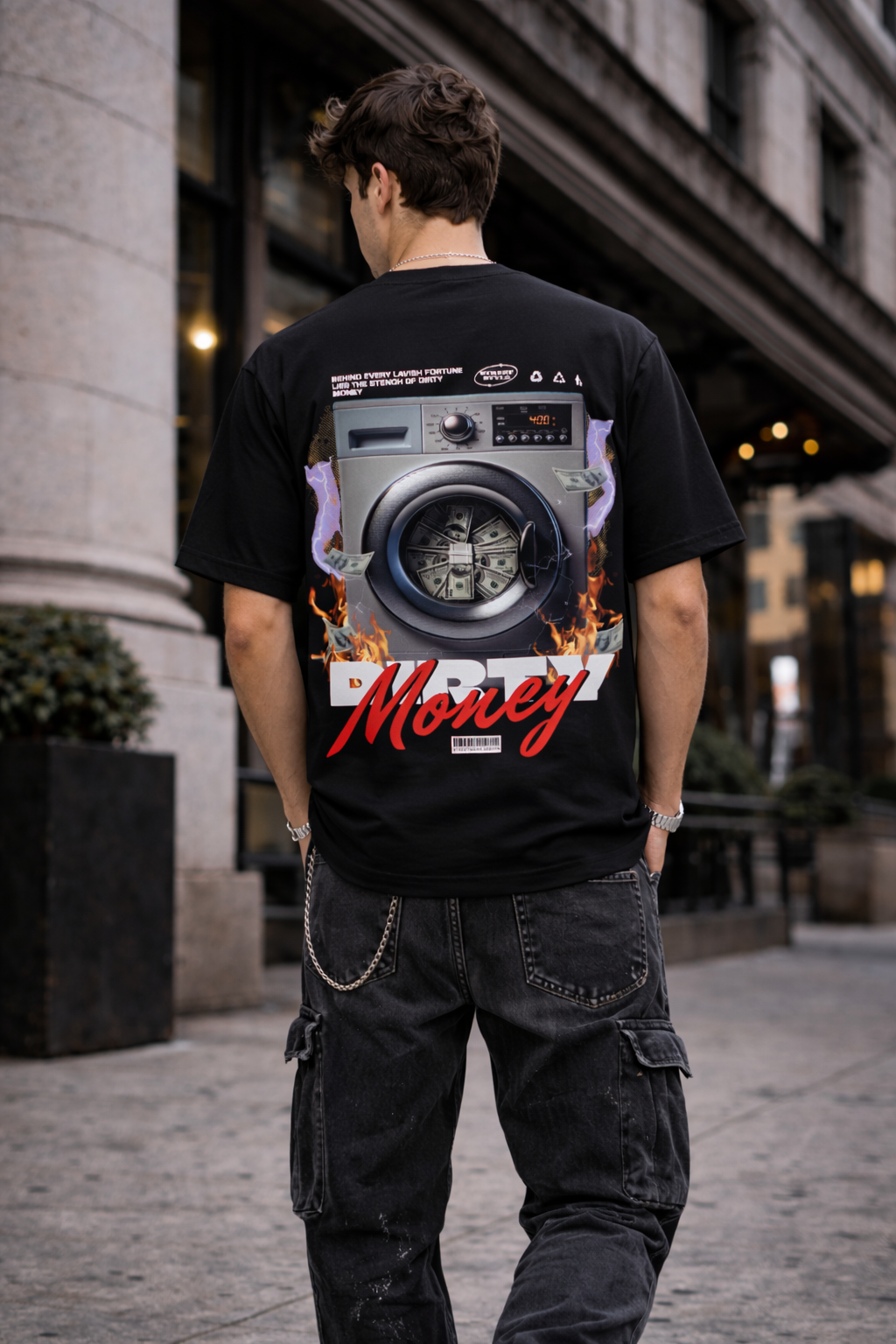 Мъжка овърсайз тениска Street Wealth – streetwear  | Brave88