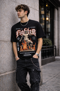 Мъжка овърсайз тениска Relentless Fighter – streetwear  | Brave88