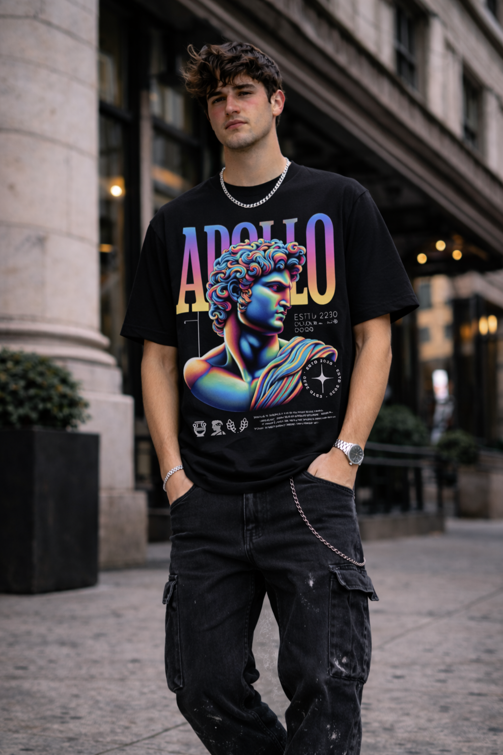 Мъжка овърсайз тениска Apollo – streetwear  | Brave88