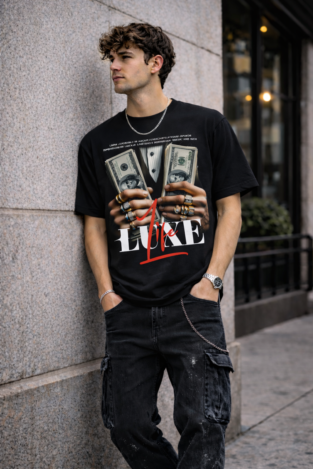 Мъжка овърсайз тениска Luxury vibe – streetwear  | Brave88