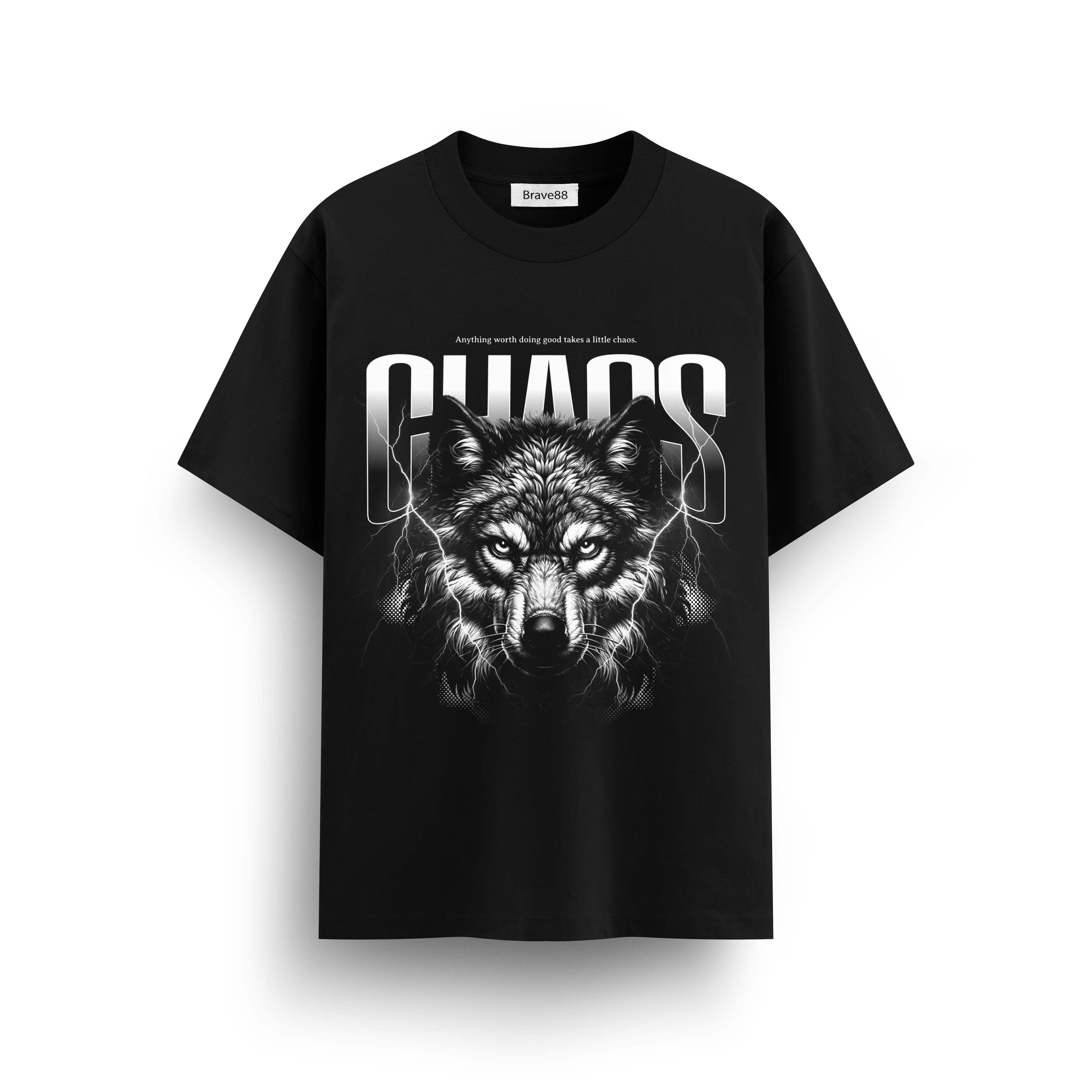 Мъжка овърсайз тениска Chaos Instinct– streetwear  | Brave88