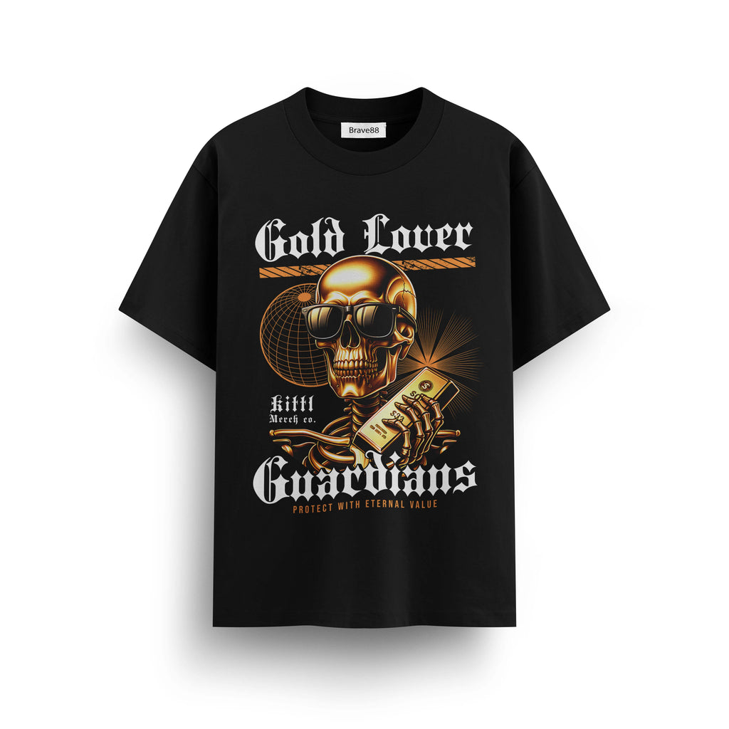Мъжка овърсайз тениска Golden Attitude – streetwear  | Brave88