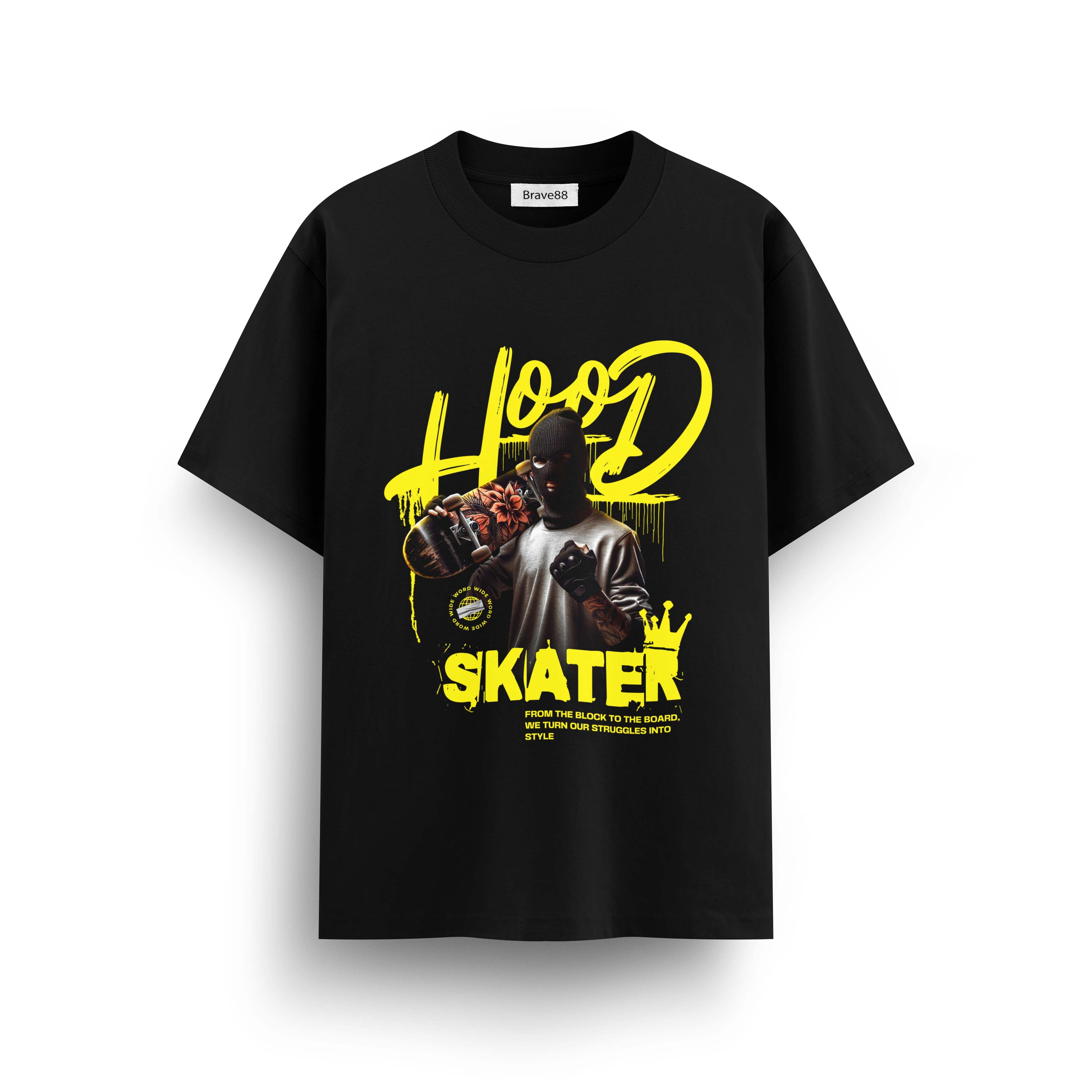 Мъжка овърсайз тениска Street Skater – streetwear  | Brave88