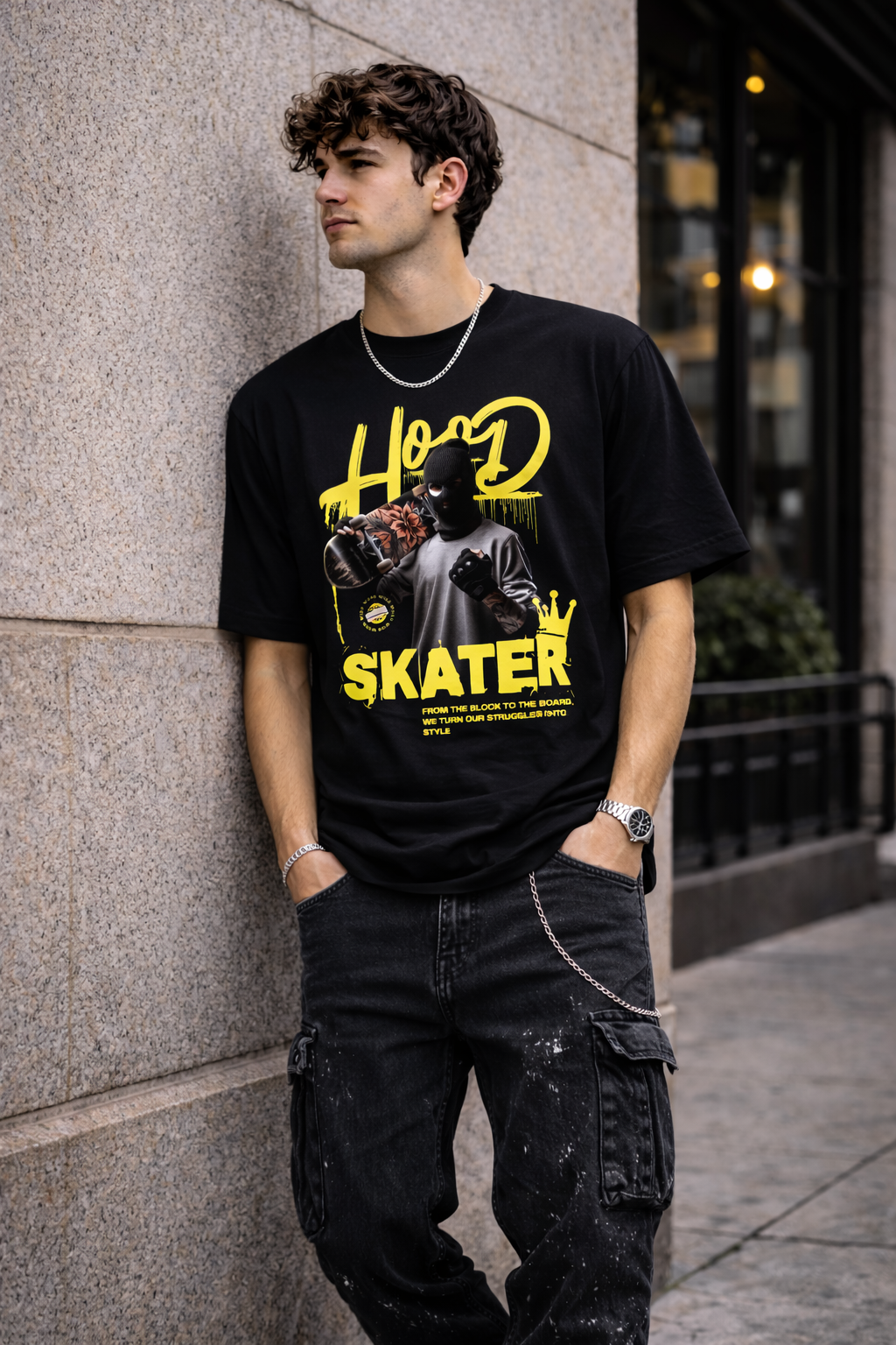 Мъжка овърсайз тениска Street Skater – streetwear  | Brave88
