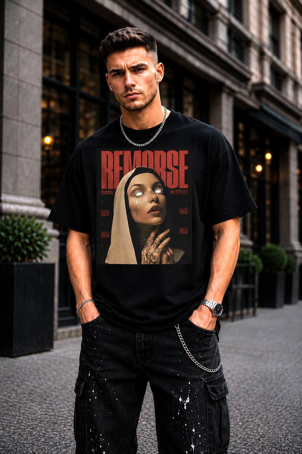 Мъжка овърсайз тениска Cyber Visions  – streetwear  | Brave88
